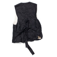 Pas de Calais Eco Wool Premium Tweed Vest in Black