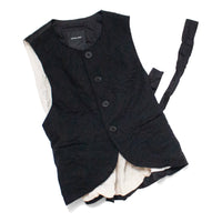Pas de Calais Eco Wool Premium Tweed Vest in Black
