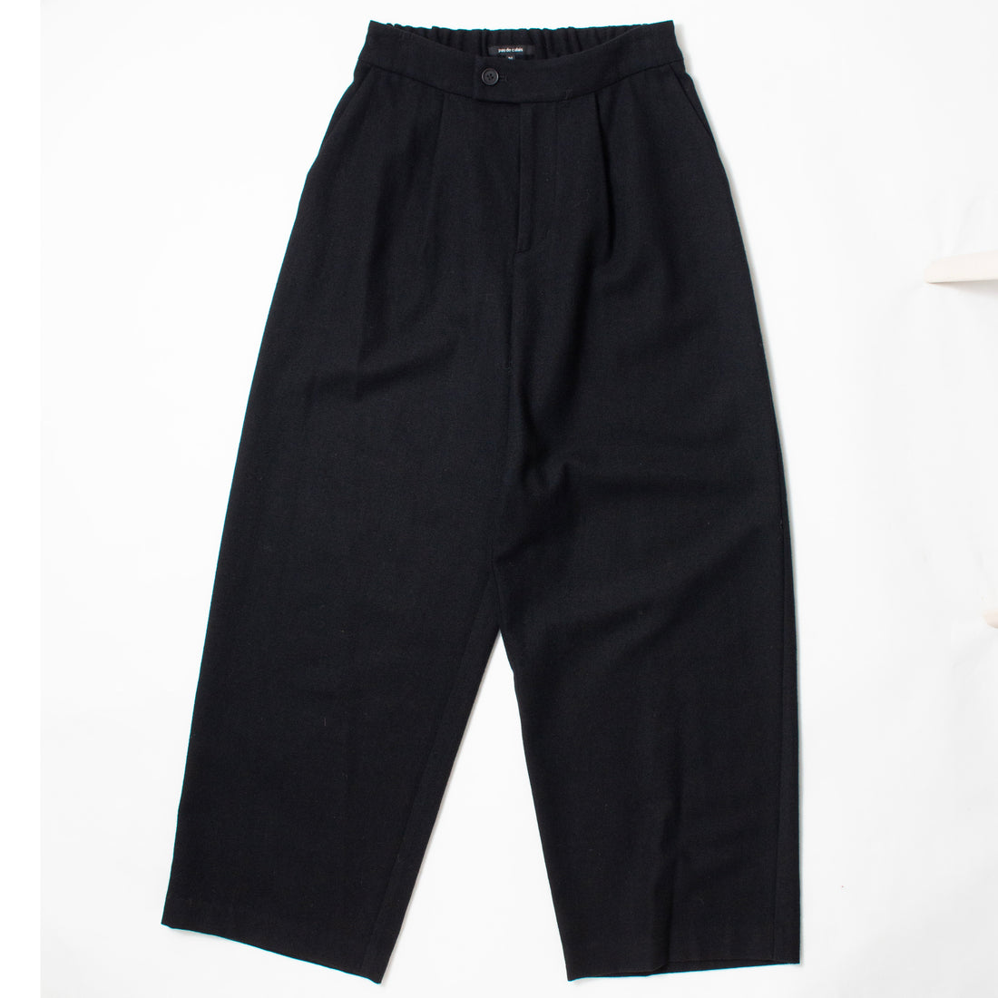 Pas de Calais Eco Wool Tweed Wide Pants in Black