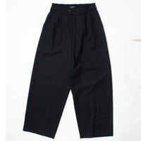 Pas de Calais Eco Wool Tweed Wide Pants in Black