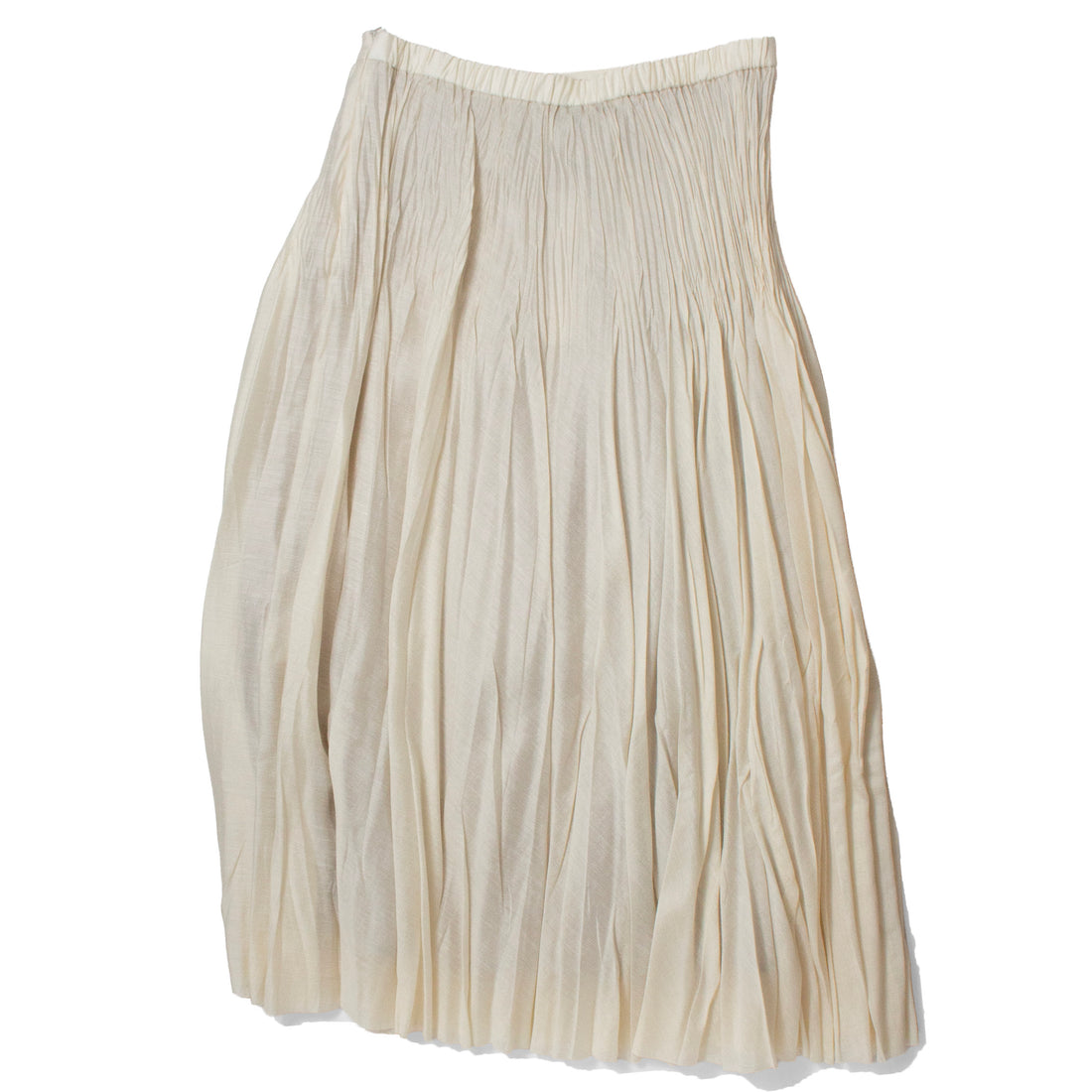 Pas de Calais Slub Lawn Pleated Skirt in Ivory