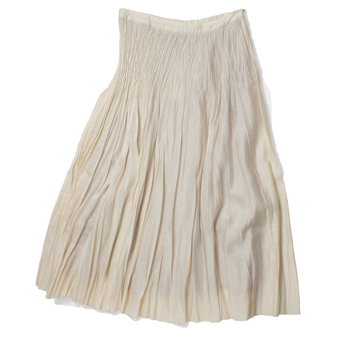 Pas de Calais Slub Lawn Pleated Skirt in Ivory
