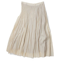 Pas de Calais Slub Lawn Pleated Skirt in Ivory