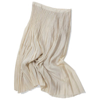 Pas de Calais Slub Lawn Pleated Skirt in Ivory