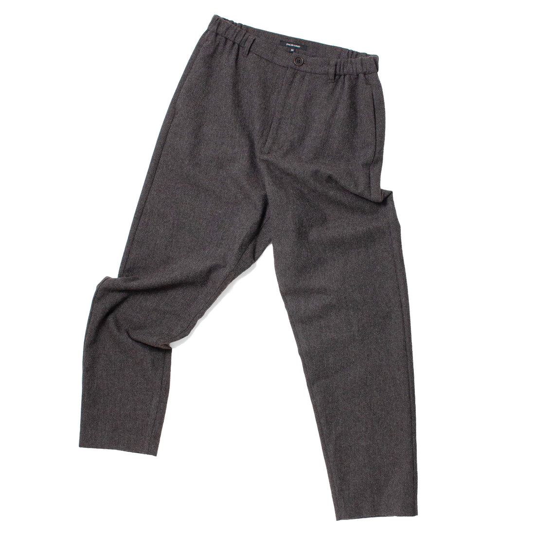 Pas de Calais Eco Wool Tweed Tapered Pants in Brown