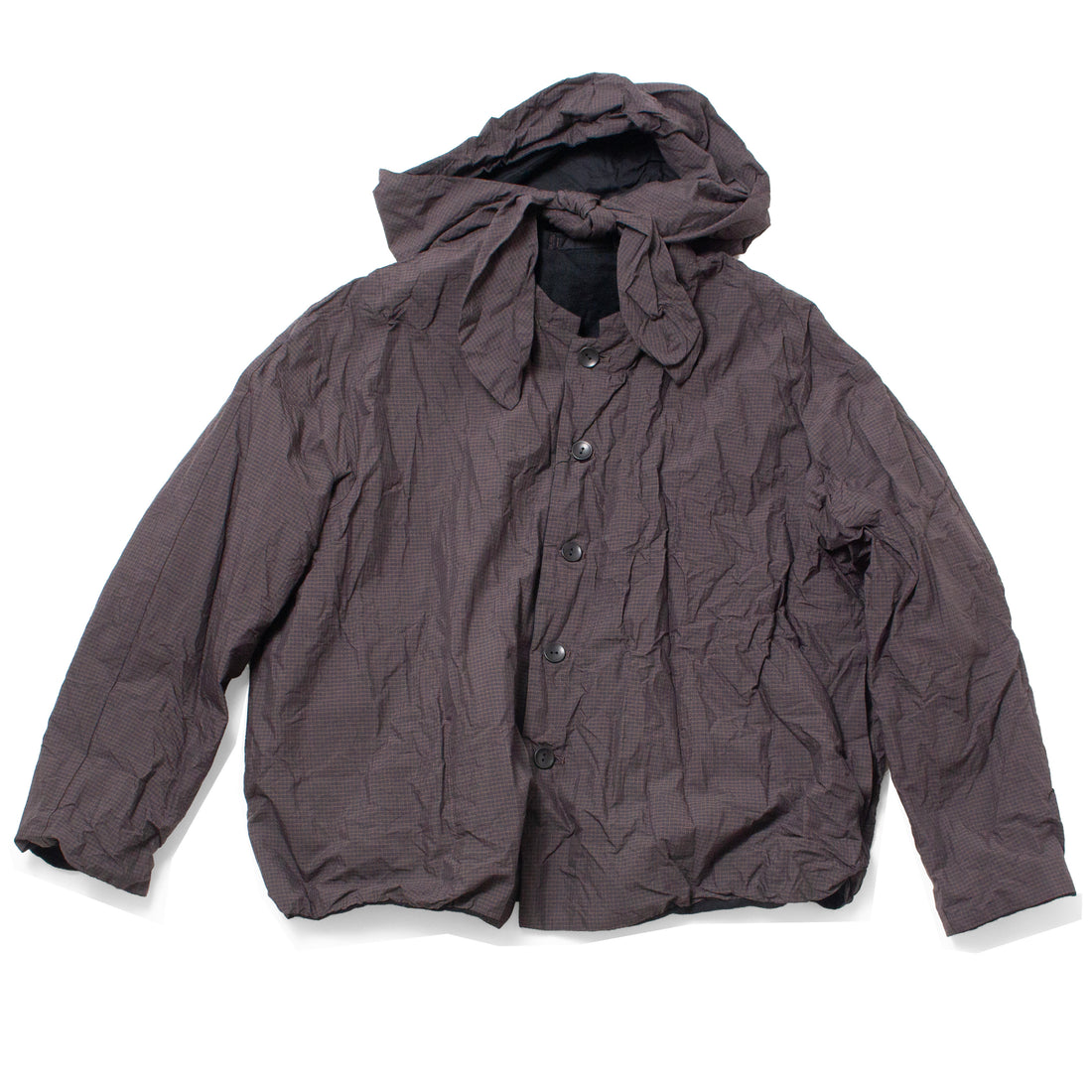 Pas de Calais Mini Check Reversible Short Jacket in Brown