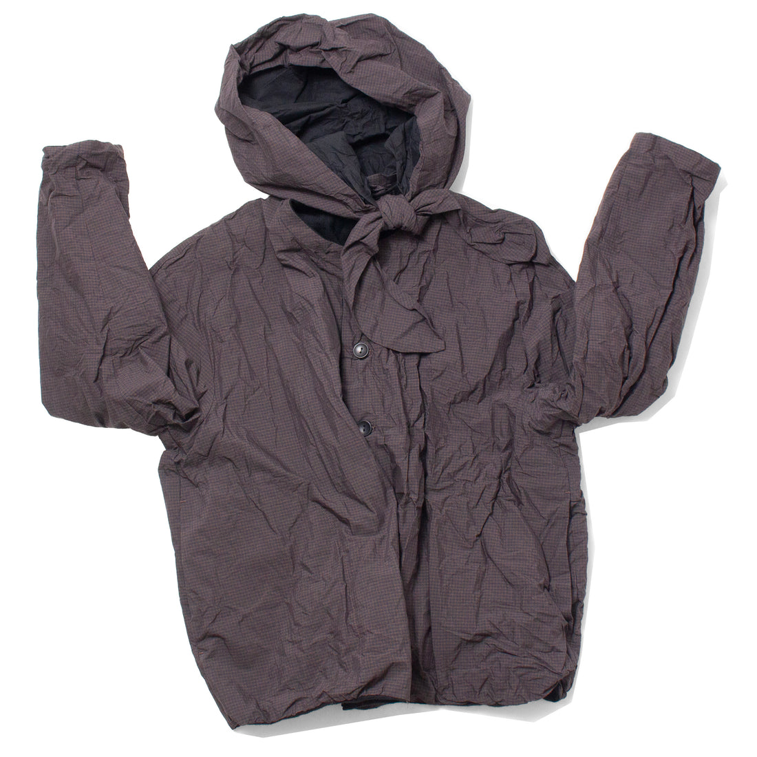 Pas de Calais Mini Check Reversible Short Jacket in Brown