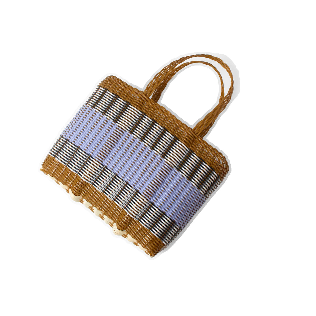 Palorosa Small Mercado Tote in Tobacco + Blue Lilac