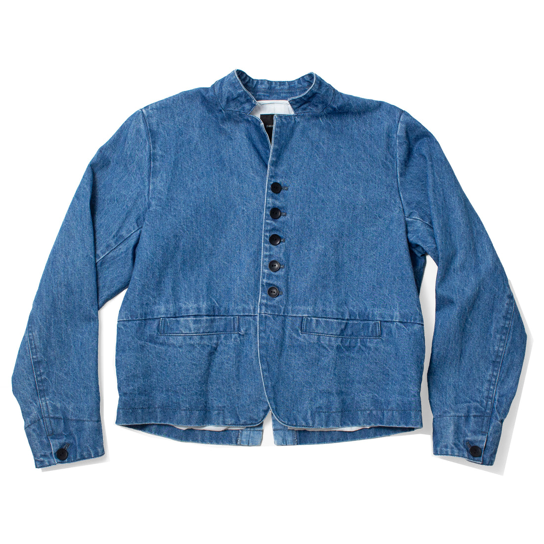 Pas de Calais 11.5oz Natural Slub Denim Jacket in Faded Blue