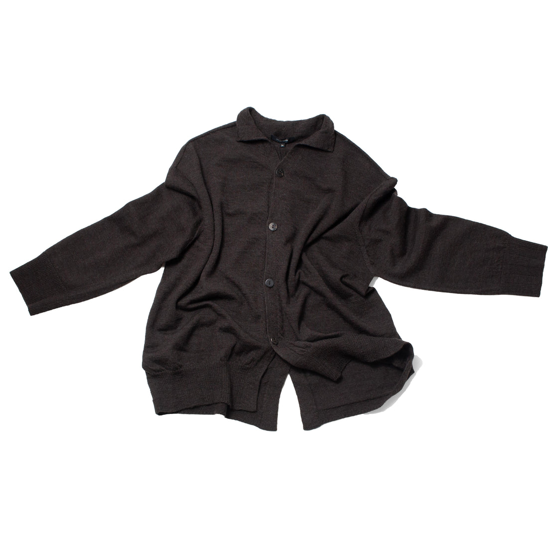 Pas de Calais Airy Merino Wool Cardigan in Khaki