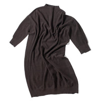 Pas de Calais Airy Merino Wool Patterned Panel Switch Dress in Khaki