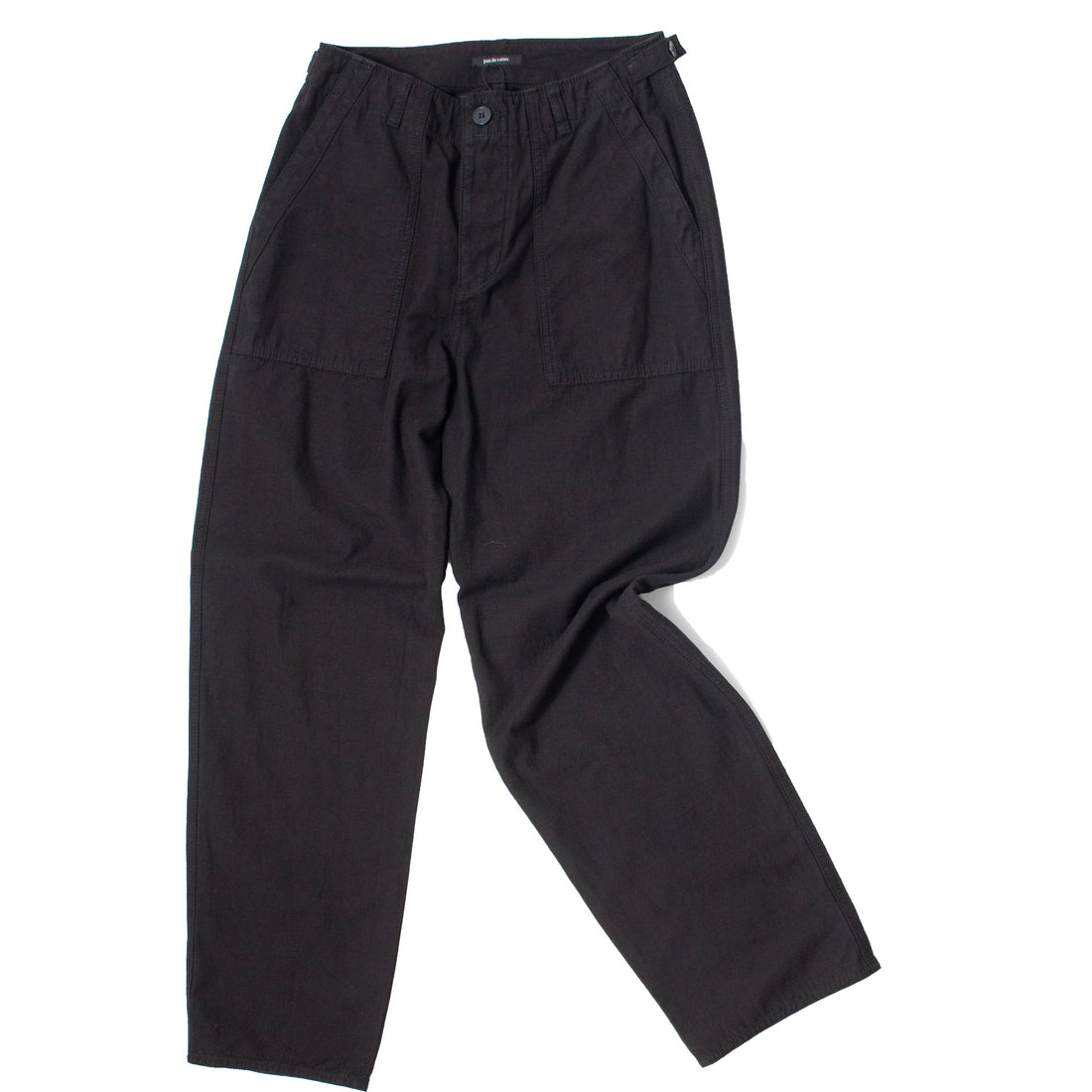 Pas de Calais Brushed Cotton Back Satin Baker Pants in Black