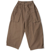 Pas de Calais Brushed Cotton Back Satin Full-Length Work Pants in Khaki