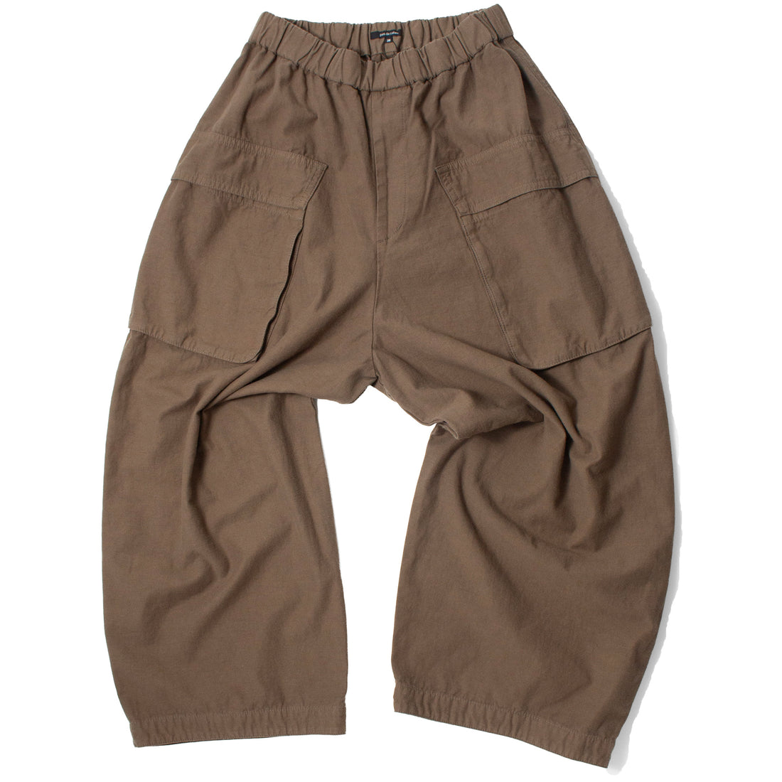 Pas de Calais Brushed Cotton Back Satin Full-Length Work Pants in Khaki