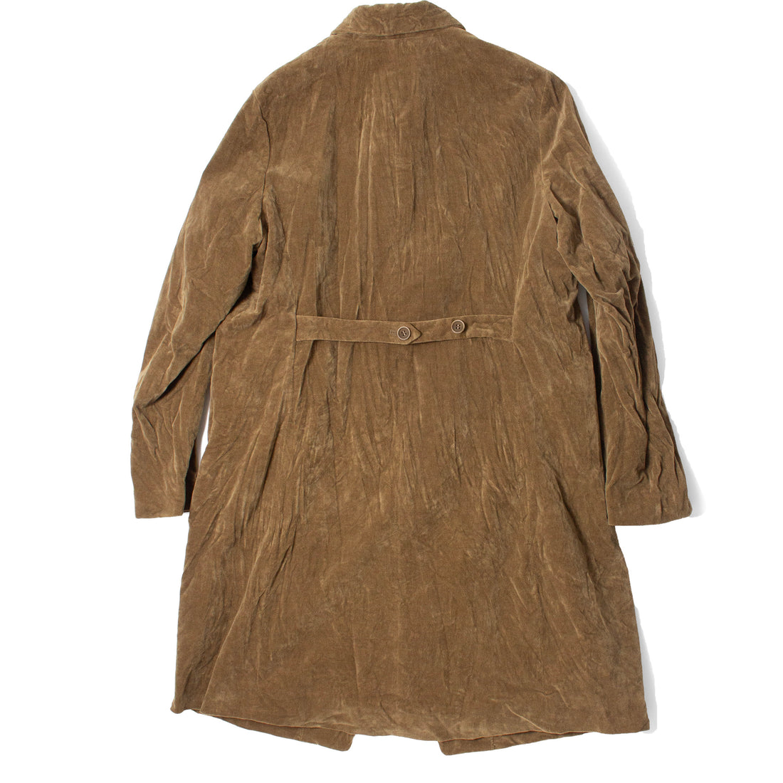Pas de Calais Brushed Cotton Balmacaan Coat in Khaki
