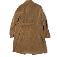 Pas de Calais Brushed Cotton Balmacaan Coat in Khaki