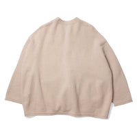 Pas de Calais Cashmere Blend Lambs Wool Patterned Knit Cardigan in Natural