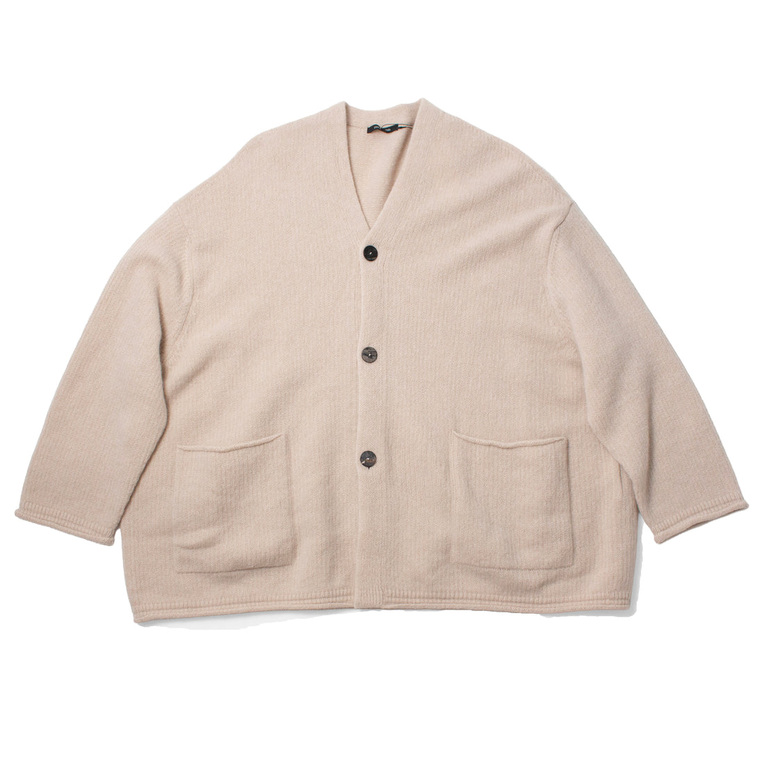 Pas de Calais Cashmere Blend Lambs Wool Patterned Knit Cardigan in Natural