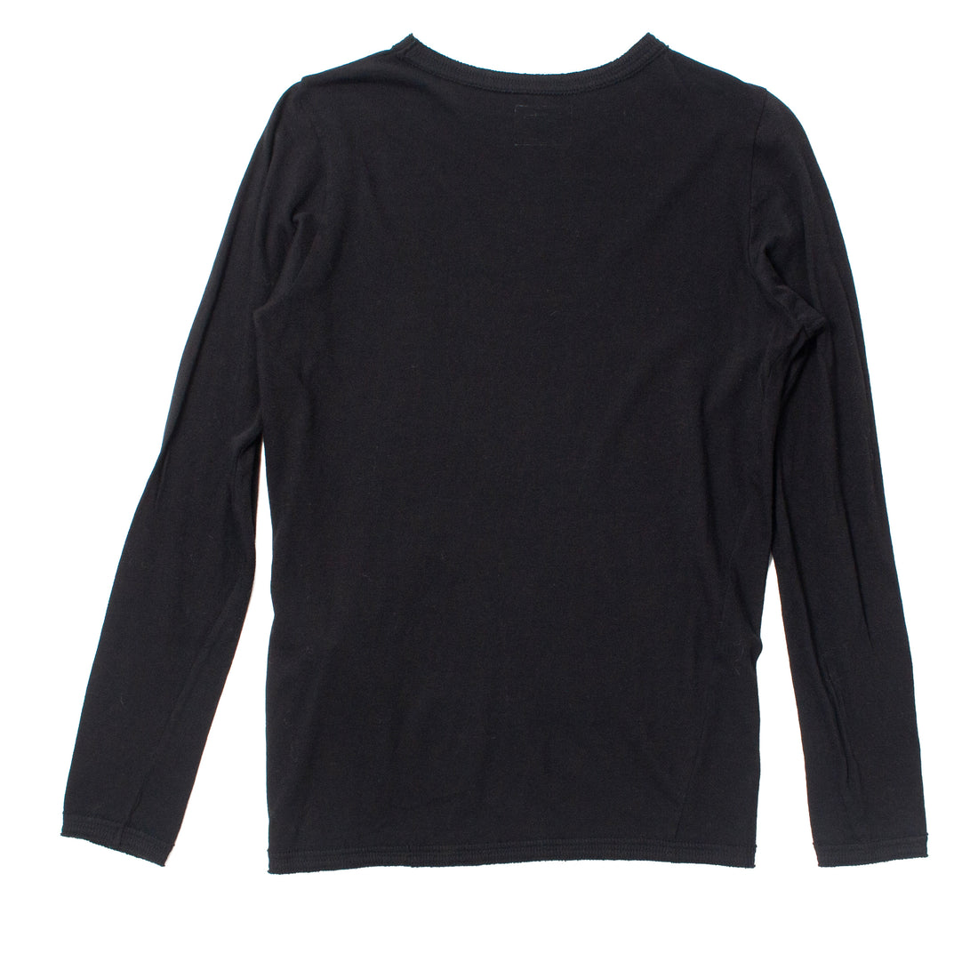 Pas de Calais Cotton Wool Jersey Rib Mix Crewneck Pullover in Black