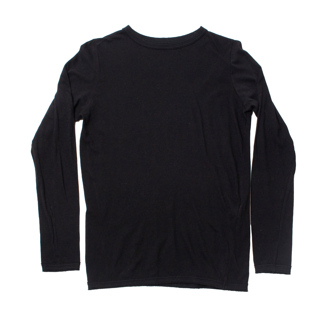 Pas de Calais Cotton Wool Jersey Rib Mix Crewneck Pullover in Black