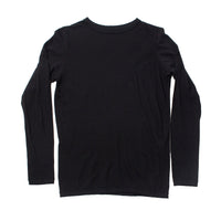 Pas de Calais Cotton Wool Jersey Rib Mix Crewneck Pullover in Black