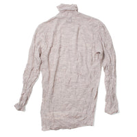 Pas de Calais Crinkle-Finish Wool Gauze Jersey Turtleneck Pullover in Ivory