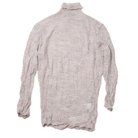 Pas de Calais Crinkle-Finish Wool Gauze Jersey Turtleneck Pullover in Ivory