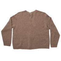 Pas de Calais Fine Wool Crewneck Cardigan in Brown