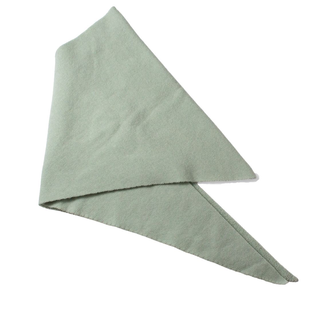 Pas de Calais Fine Wool Pile Knitting Triangular Scarf in Rosemary