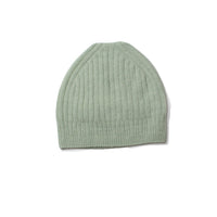 Pas de Calais Fine Wool Ribbed Beanie in Rosemary