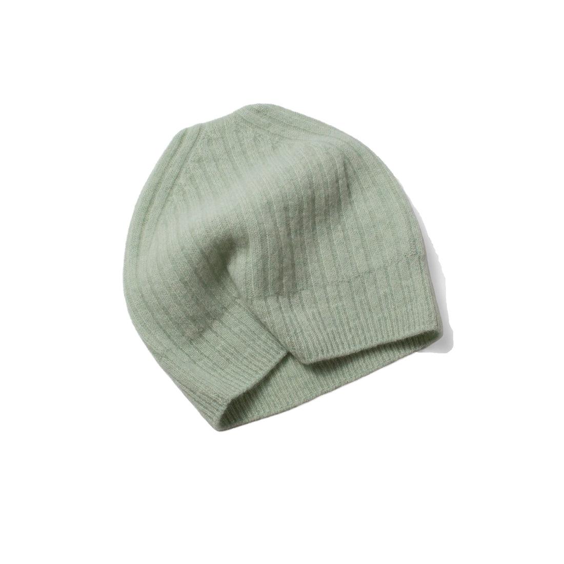 Pas de Calais Fine Wool Ribbed Beanie in Rosemary