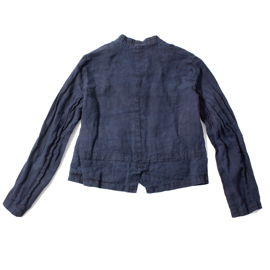 Pas de Calais Indigo Charcoal Dyed Linen Dobby Jacket in Navy