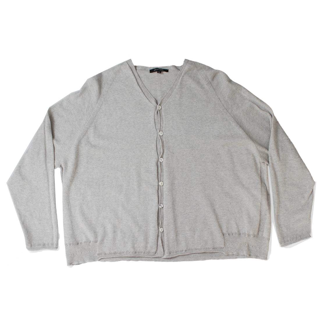 Pas de Calais Washable Cotton Linen V Neck Cardigan in Light Grey