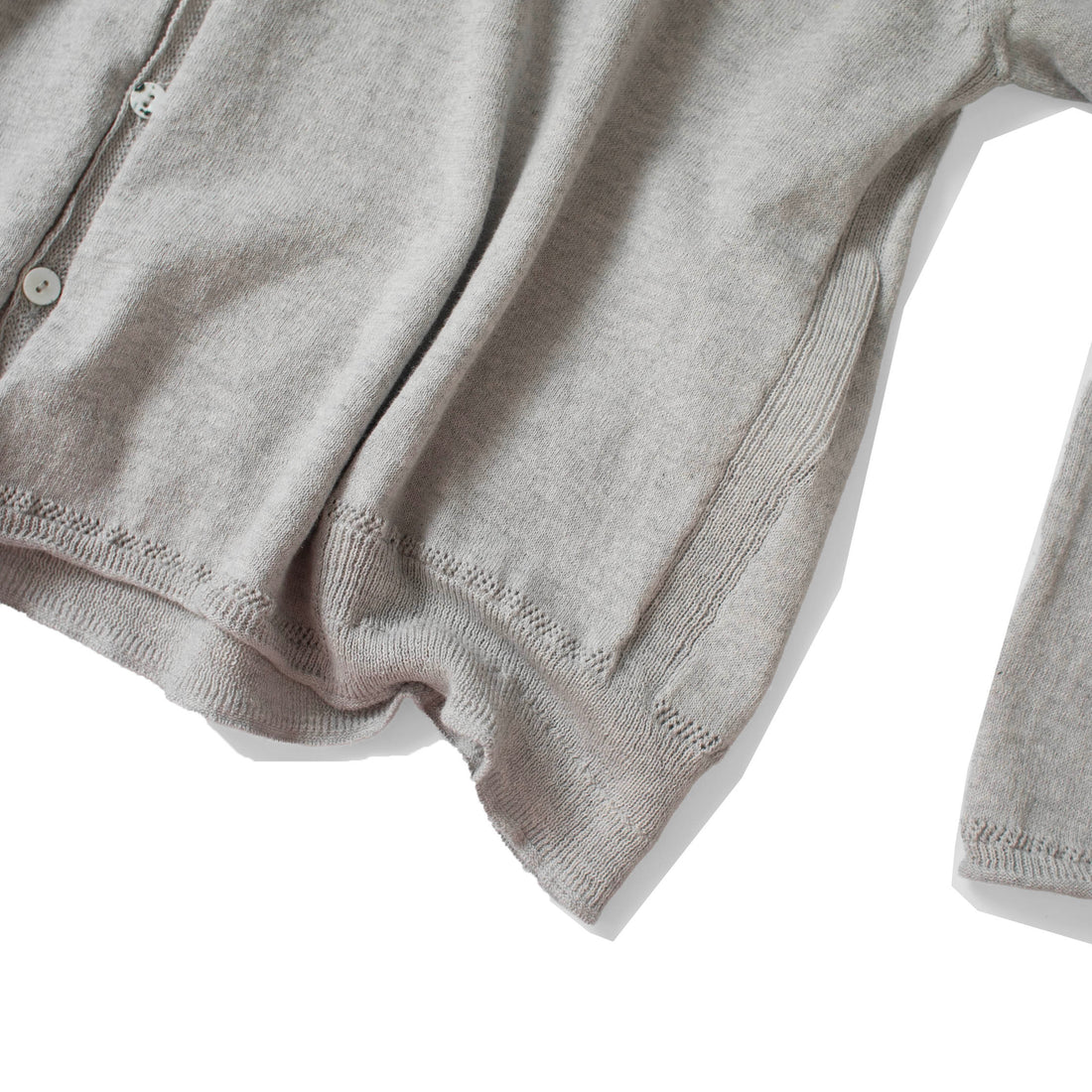Pas de Calais Washable Cotton Linen V Neck Cardigan in Light Grey