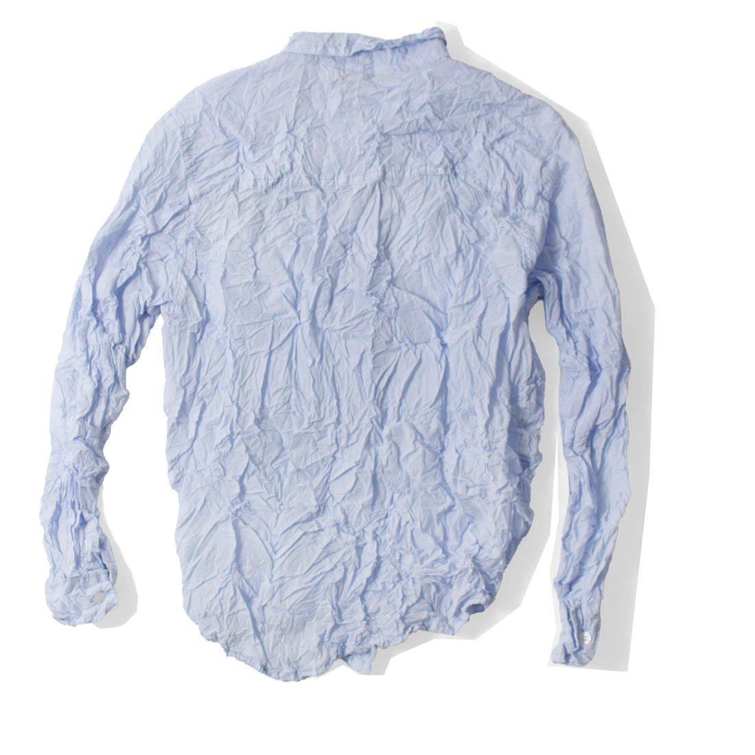 Pas de Calais Washed Cotton Crinkle Classic Shirt in Saxe Blue