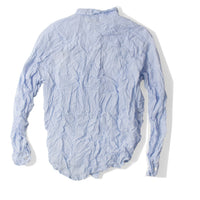 Pas de Calais Washed Cotton Crinkle Classic Shirt in Saxe Blue