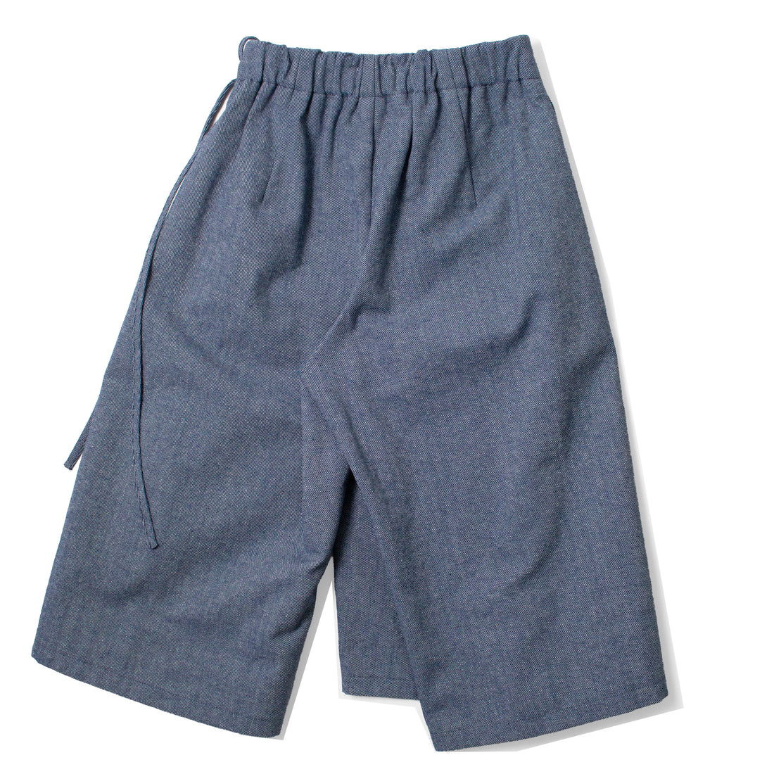 Proche Apron Wrap Capri Shorts in Chambray