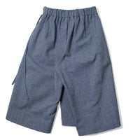 Proche Apron Wrap Capri Shorts in Chambray