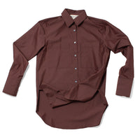 Proche Apron Pocket Button Down Shirt in Brown Gingham