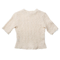 Proche Smocked Baby Tee in Ivory