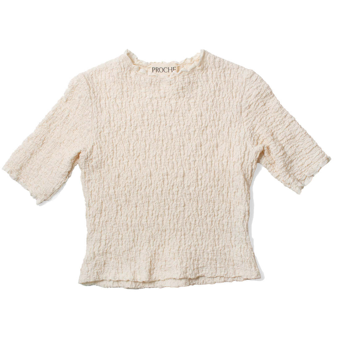Proche Smocked Baby Tee in Ivory