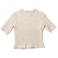Proche Smocked Baby Tee in Ivory