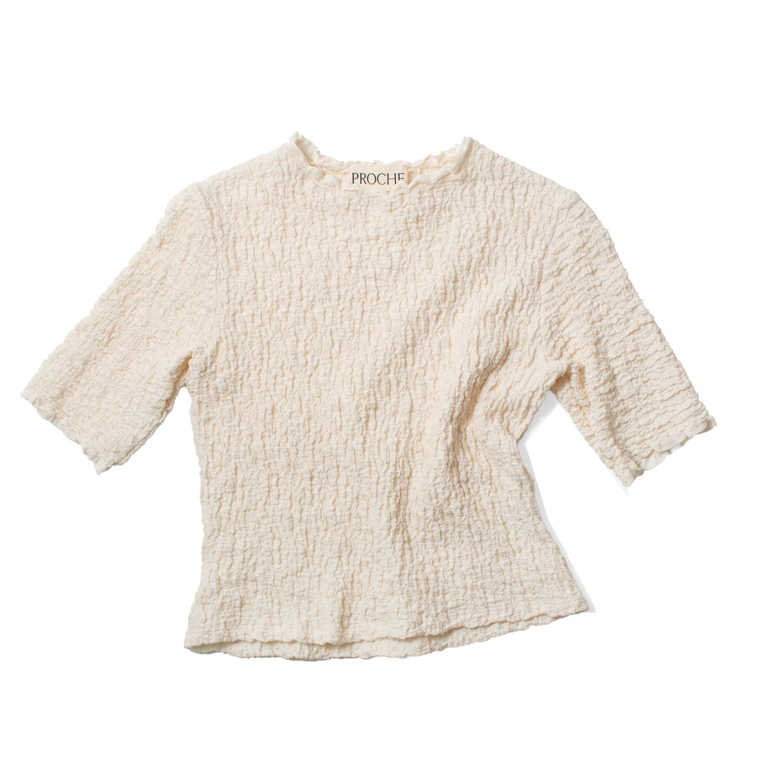 Proche Smocked Baby Tee in Ivory
