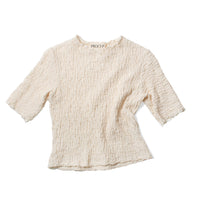 Proche Smocked Baby Tee in Ivory
