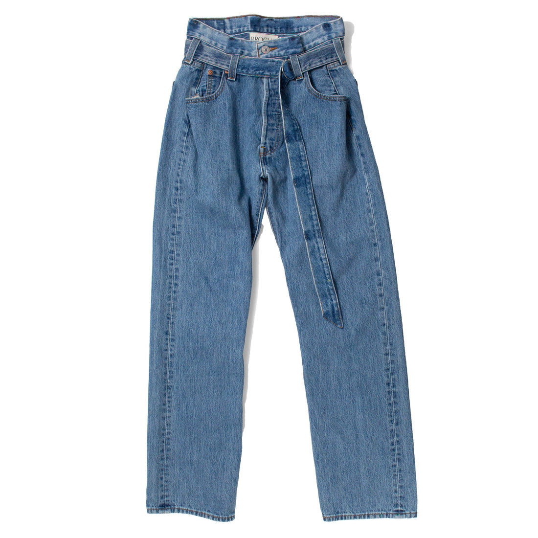 Proche Upcycled Paper Bag Jeans in Mixed Denim