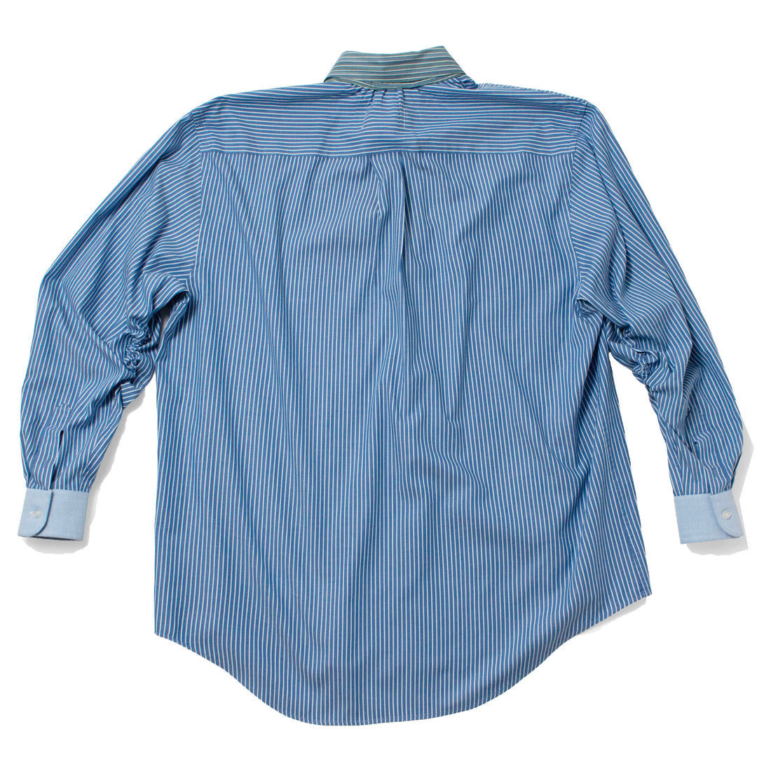 PROCHE x Cabine Floral Stamp Upcycled Shirt in Blue