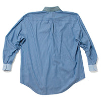 PROCHE x Cabine Floral Stamp Upcycled Shirt in Blue