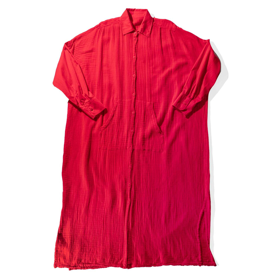 Raquel Allegra Caftan Shirt Dress in Tomato