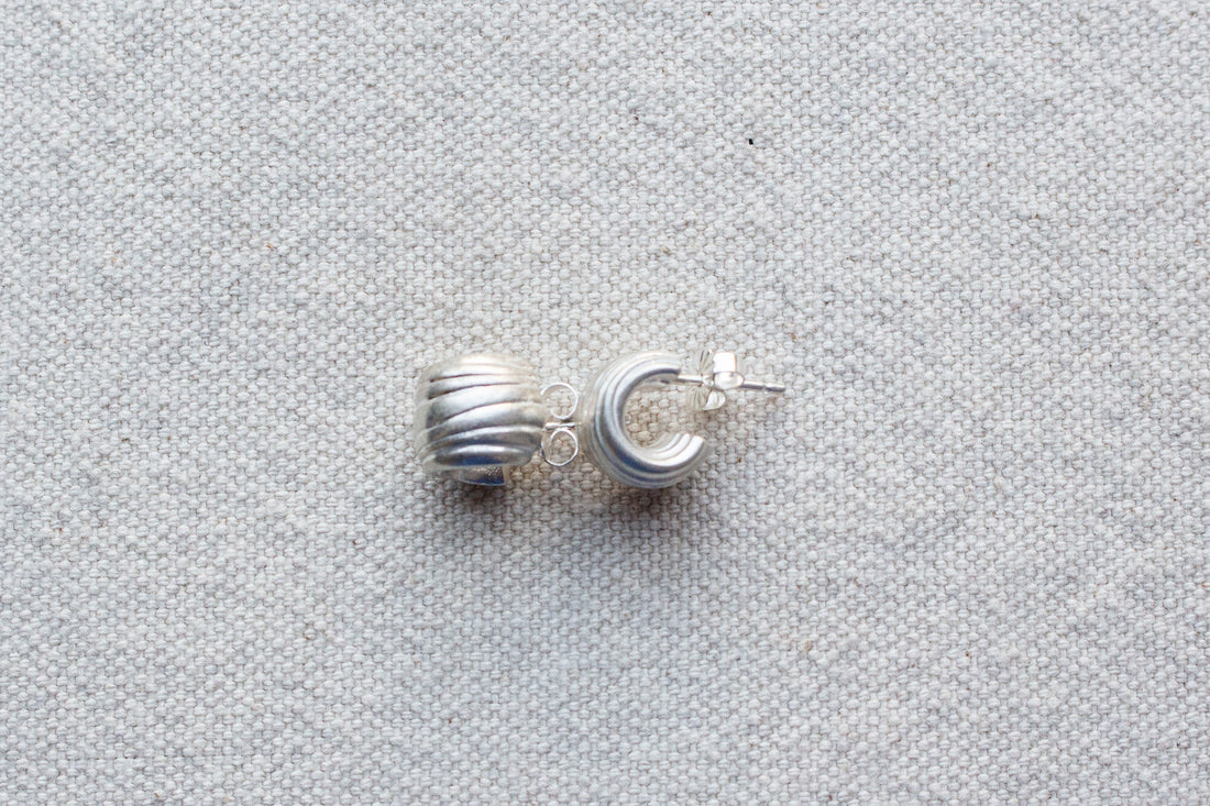 Sapir Bachar Forever Mini Huggies in Sterling Silver