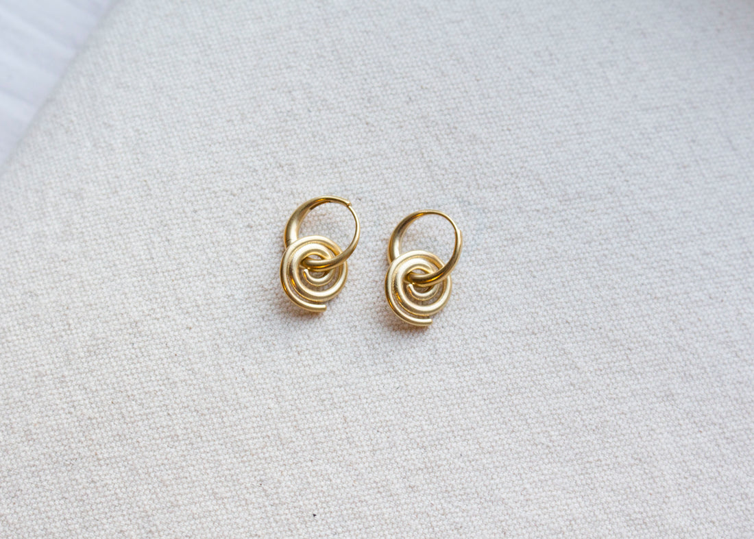 Sapir Bachar Gold Small Whorl Hoops